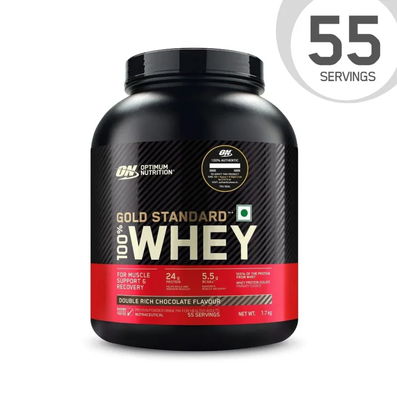 Optimum Nutrition (ON) Gold Standard 100% Whey Protein Powder 1.7 Kg (Double Rich Chocolate) Primary Source Whey Isolate (Near Expiry Sep 2024) Direct From Factory