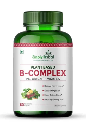 Simply Herbal Plant Based B Complex Supplements with Vitamins B1, B2, B3, B5, B6, B7, B9, B12 Weekend Sale