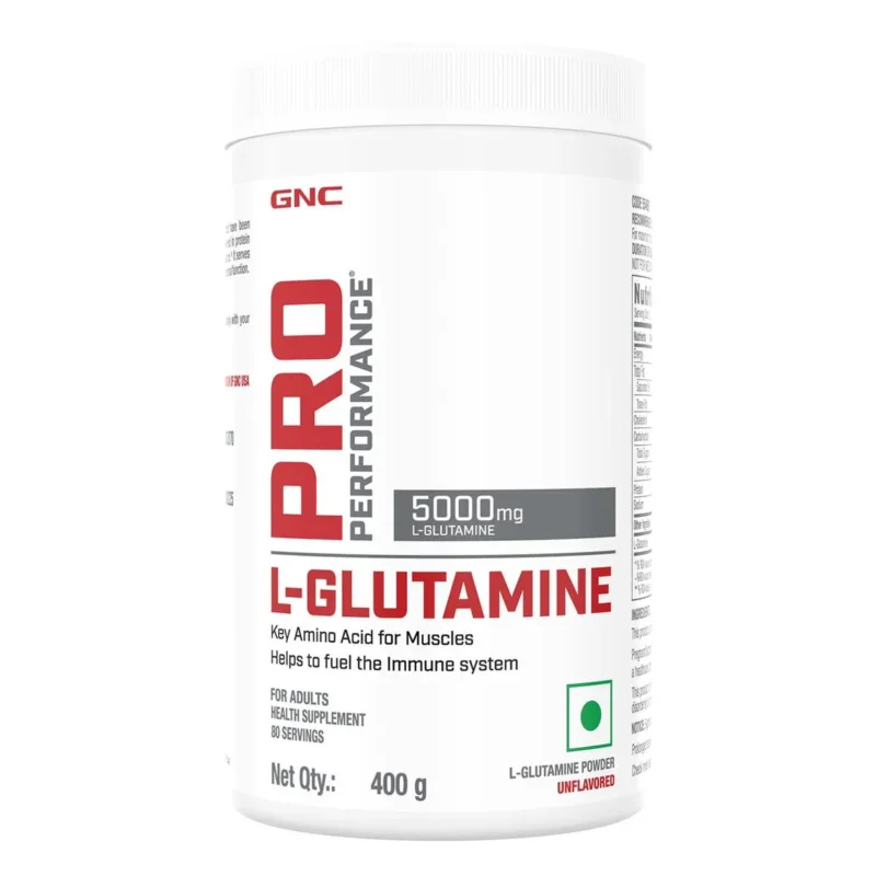 Place Order GNC Pro Performance L-Glutamine 5000 mg Key Amino Acid For Faster Recovery Boosts Immunity Supports Intestinal Function Lactose Free Zero Gluten Formulated in USA Unflavoured 400 g