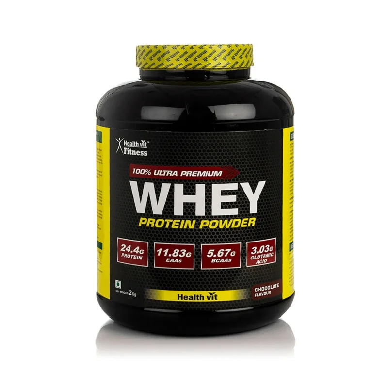 Luxury Healthvit Fitness 100% Ultra Premium Whey Protein (Chocolate Flavor, 2KG/4.4lbs)