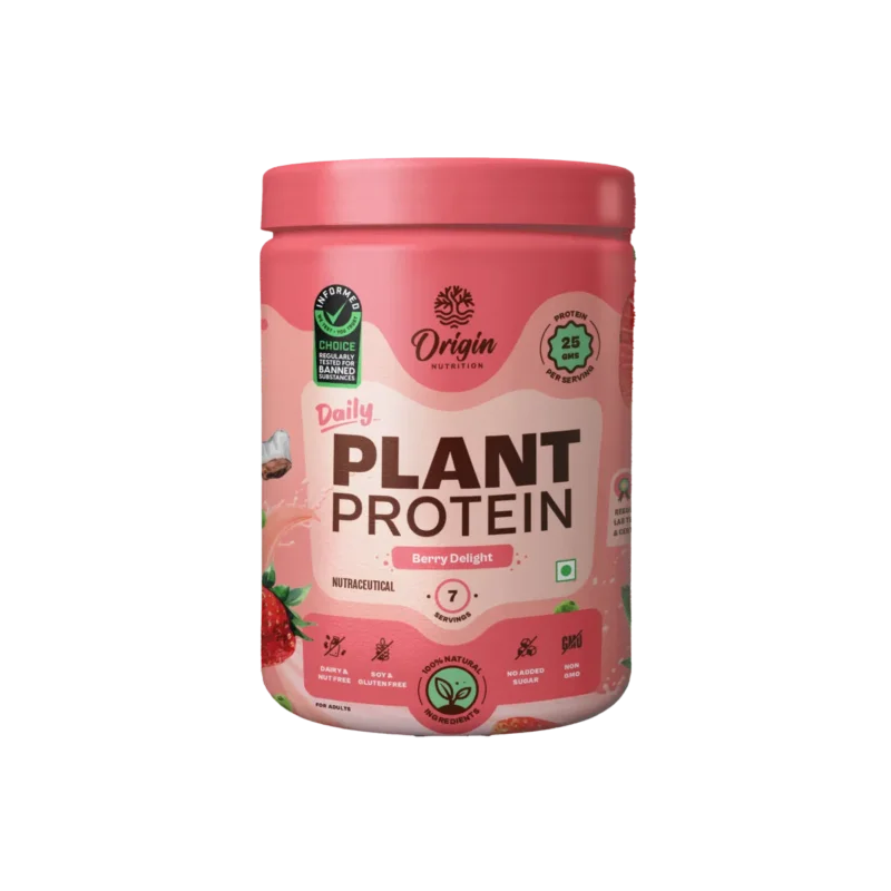 Origin Nutrition Plant Protein Powder Strawberry Flavour with 25g Protein per serving, 286g Same Day Shipping