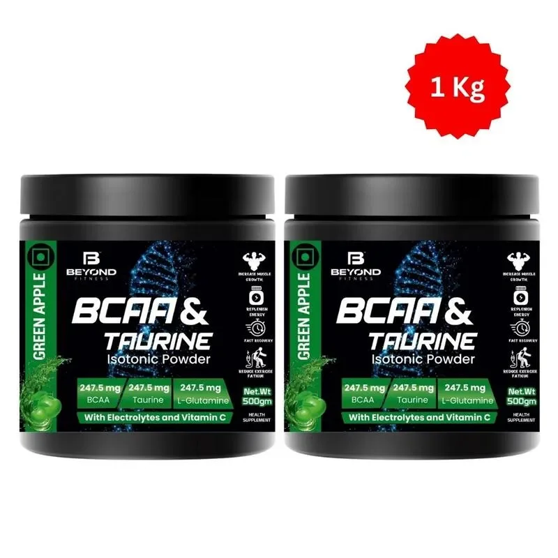 Today Only Beyond Fitness BCAA & TAURINE Isotonic Energy Drink With Electrolytes and vitamin c (Pack of 2) 1kg