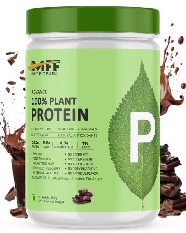 MyFitFuel Advance 100% Plant Protein (4 Plant Proteins, 16 Vitamins & Minerals, Easy to Digest), 500g, Rich Chocolate Delight Latest