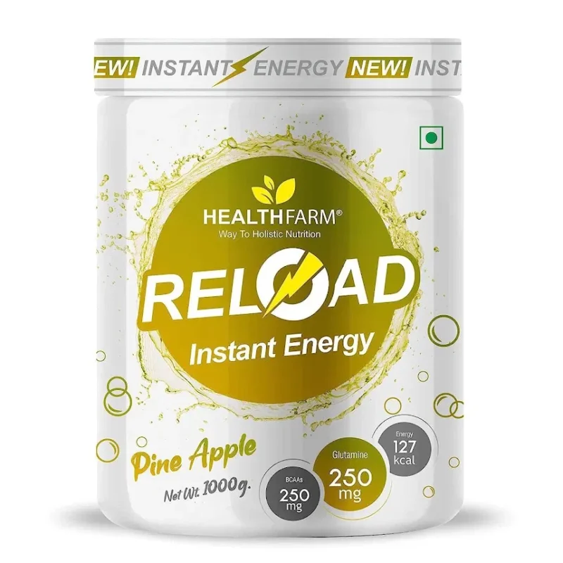 Certified Healthfarm Nutrition Elite Series Reload Instant Energy Drink with Fruit flavors PINEAPPLE 1 Kg