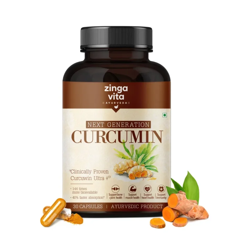Grab Now Zingavita Ayurveda Bioavailable Curcumin Capsules With Clinically Proven Curcuwin Ultra + â„¢ Higher Absorption Supports Joint Health, Muscle Strength & Immune Function 30 Veg Capsules