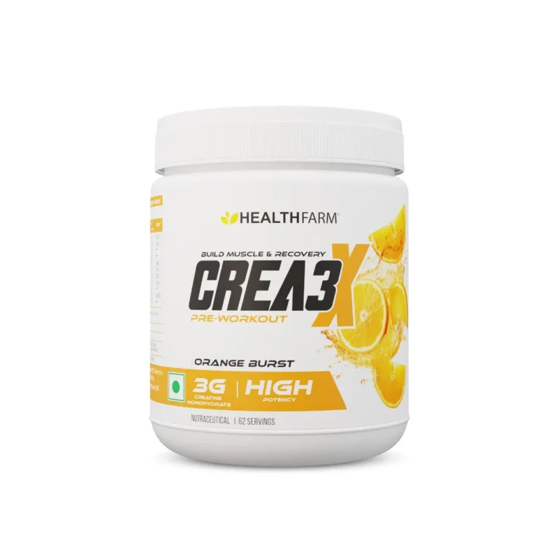 Instant Buy Healthfarm Crea3X for Build Muscle & Recovery (250g, Orange Burst)