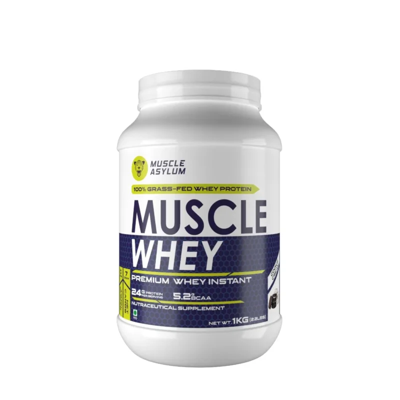 Muscle Asylum Premium 100% Whey Protein, 24g Protein, 5.2g Bcaa, For Muscle Building & Recovery, 25 Servings (Cookie & Cream) 1kg (2.2 lbs), Box Fast Shipping