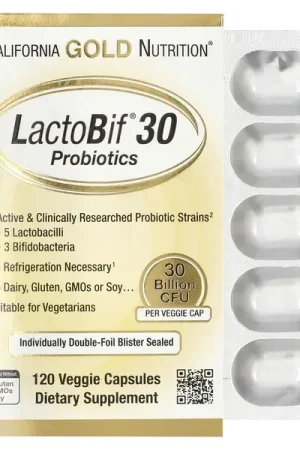 High Quality California Gold Nutrition, LactoBif® 30 Probiotics, 30 Billion CFU, 120 Veggie Capsules