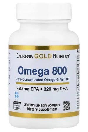 Price Cut California Gold Nutrition, Omega 800 Ultra-Concentrated Omega-3 Fish Oil, kd-pur® Triglyceride Form, 30 Fish Gelatin Softgels (1,000 mg per Softgel)