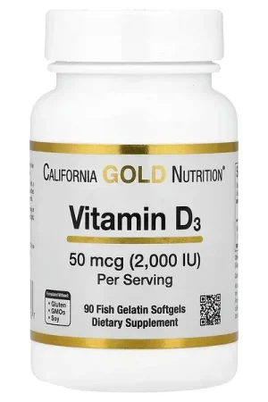 California Gold Nutrition, Vitamin D3, 50 mcg (2,000 IU), 90 Fish Gelatin Softgels Big Sale