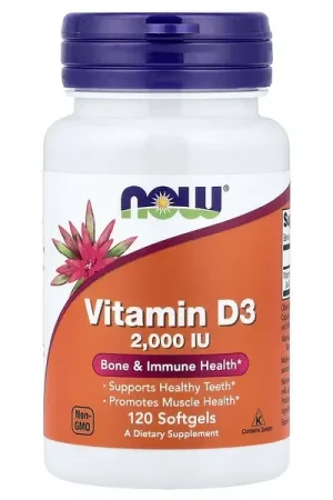 Crafted NOW Foods, Vitamin D3, 2,000 IU, 120 Softgels
