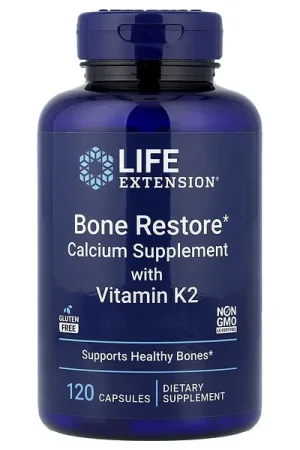 Secure Checkout Life Extension, Bone Restore, Calcium Supplement with Vitamin K2, 120 Capsules