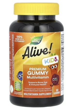 Latest Nature‘s Way, Alive! Kids, Premium Gummy Multivitamin, Cherry, Grape & Orange, 90 Gummies