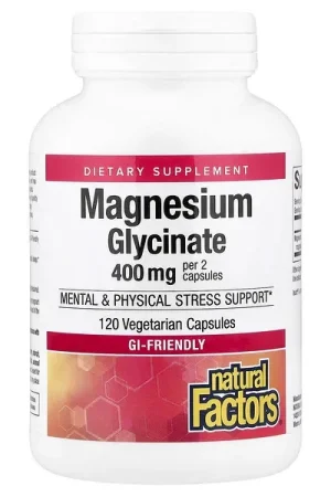 Don't Miss Out Natural Factors, Magnesium Glycinate, 200 mg, 120 Vegetarian Capsules