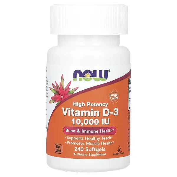 Authentic NOW Foods, Vitamin D-3, High Potency, 10,000 IU, 240 Softgels