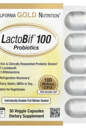 California Gold Nutrition, LactoBif® 100 Probiotics, 100 Billion CFU, 30 Veggie Capsules In Demand