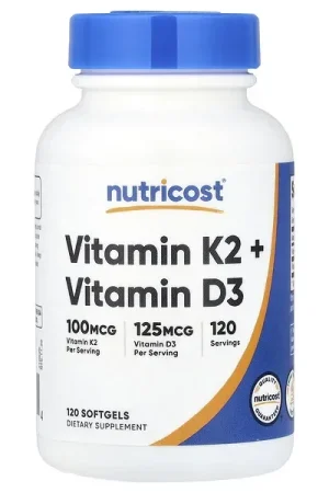Direct From Factory Nutricost, Vitamin K2 + Vitamin D3, 120 Softgels