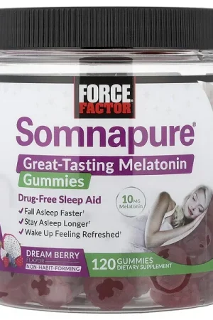 Force Factor, Somnapure®, Great Tasting Melatonin Gummies, Dream Berry, 120 Gummies (5 mg per Gummy) Fast Shipping