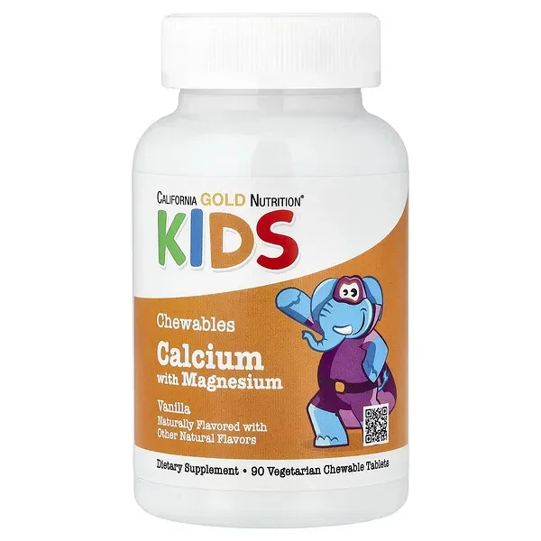 Factory Price California Gold Nutrition, Chewable Calcium with Magnesium For Children, Vanilla, 90 Vegetarian Tablets