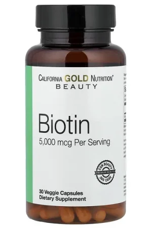 California Gold Nutrition, Biotin, 5,000 mcg, 30 Veggie Capsules Low Price