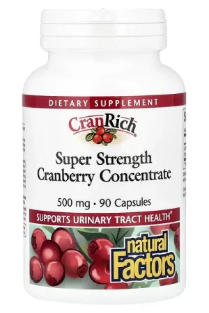 Big Sale Natural Factors, CranRich®, Cranberry Concentrate, Super Strength, 500 mg, 90 Capsules