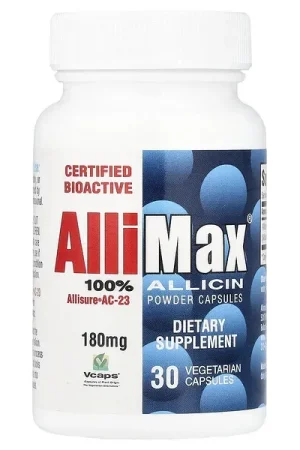 Top Rated Allimax, 100% Allicin Powder Capsules, 180 mg, 30 Vegetarian Capsules