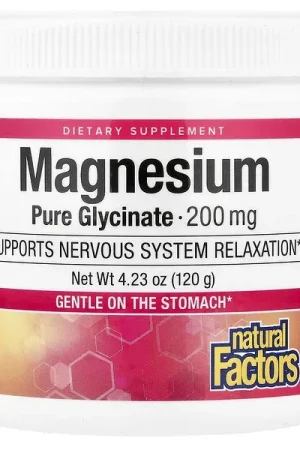 Natural Factors, Magnesium Pure Glycinate, 4.23 oz (120 g) Genuine