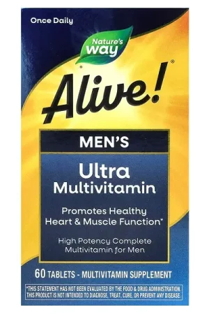Limited Time Nature‘s Way, Alive! Men‘s Ultra Multivitamin, 60 Tablets