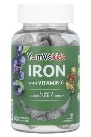 YumVs, Iron with Vitamin C Gummies, Grape, 60 Gummies Direct From Factory