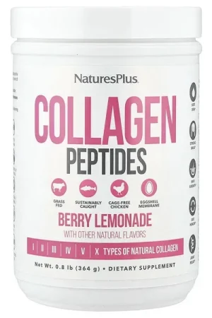 NaturesPlus, Collagen Peptides, Berry Lemonade, 0.8 lbs (364 g) Hassle-Free Returns