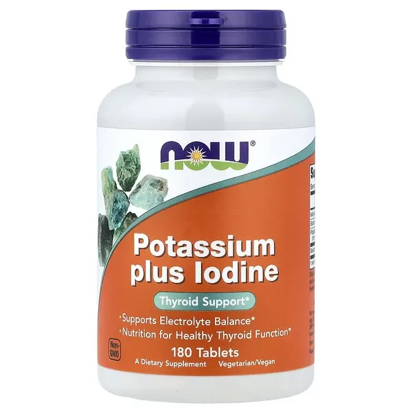 Direct From Factory NOW Foods, Potassium Plus Iodine, 180 Tablets