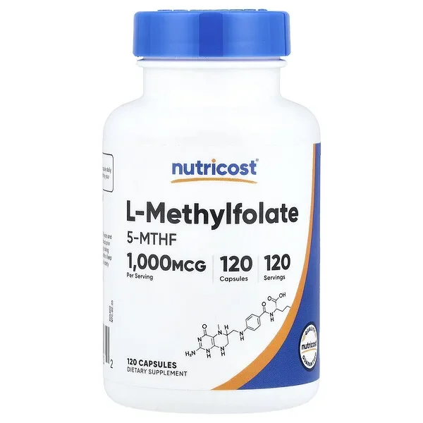 Nutricost, L-Methylfolate, 1,000 mcg, 120 Capsules Same Day Shipping