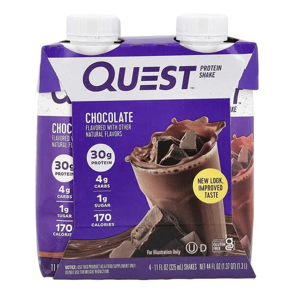 Next Day Delivery Quest Nutrition, Protein Shake, Chocolate, 4 Shakes, 11 fl oz (325 ml) Each