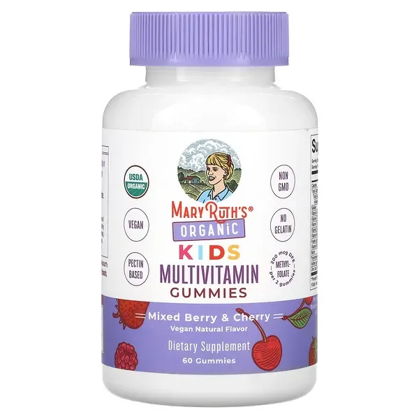 Luxury MaryRuth‘s, Organic Kids Multivitamin Gummies, Mixed Berry & Cherry, 60 Gummies
