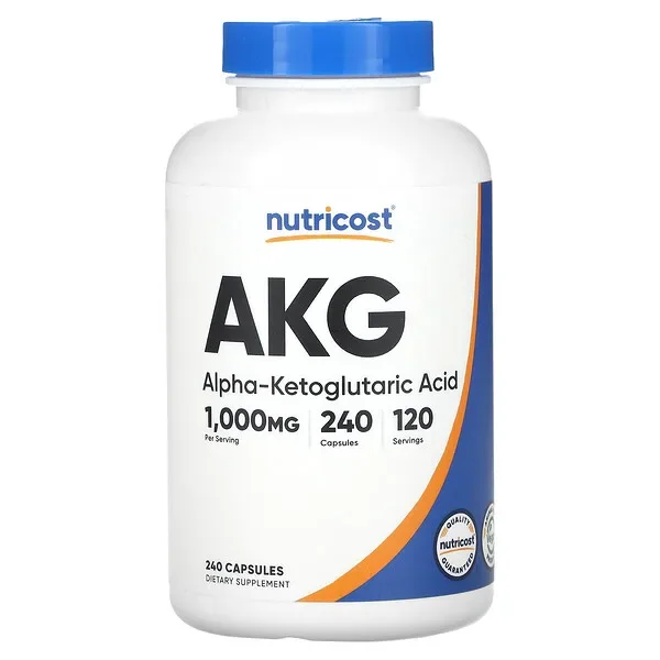 Markdown Nutricost, AKG (Alpha-Ketoglutaric Acid), 240 Capsules (500 mg per Capsule)