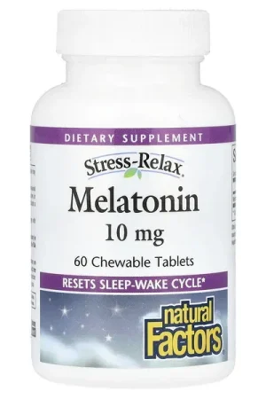 Affordable Natural Factors, Stress-Relax, Melatonin, 10 mg, 60 Chewable Tablets