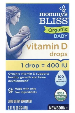 Authentic Mommy‘s Bliss, Organic Baby, Vitamin D Drops, Newborn +, 0.11 fl oz (3.24 ml)