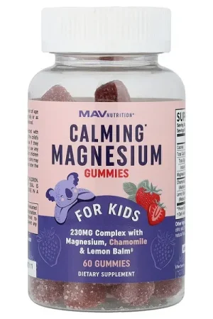 MAV Nutrition, Calming Magnesium Gummies, For Kids, Yummy Strawberry, 60 Gummies Fan Favorite