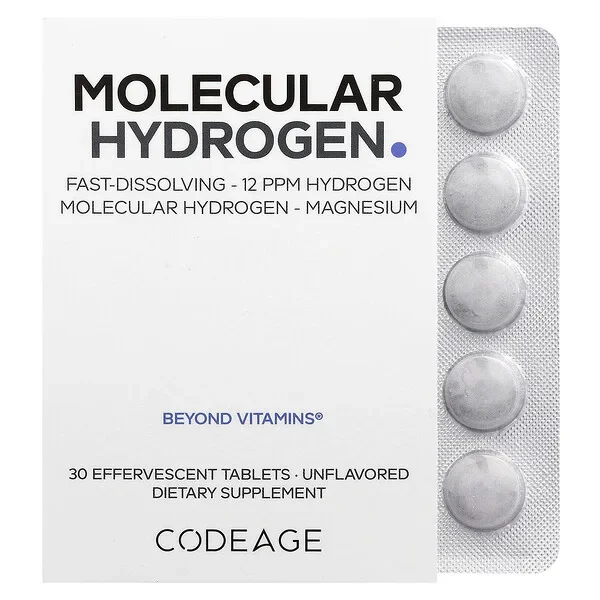 Codeage, Molecular Hydrogen, Unflavored, 30 Effervescent Tablets Today Only