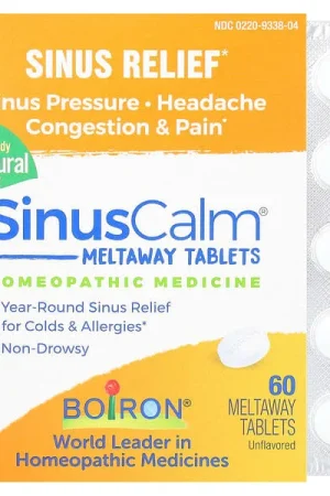 Boiron, SinusCalm®, Sinus Relief, Unflavored, 60 Meltaway Tablets Same Day Shipping