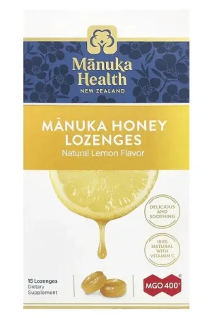 Manuka Health, Manuka Honey Lozenges, Natural Lemon, MGO 400+, 15 Lozenges Deal