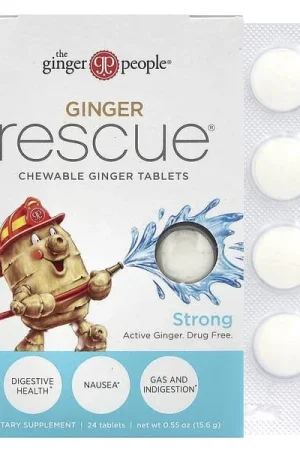 The Ginger People, Ginger Rescue, Chewable Ginger Tablets, Strong, 24 Tablets Order Now