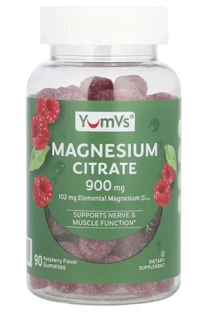 YumVs, Magnesium Citrate, Raspberry, 90 Gummies (300 mg per Gummy) Shop Now