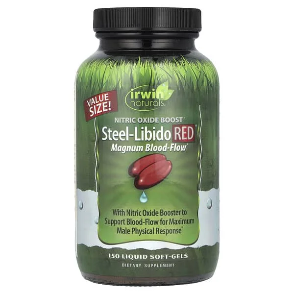 Clearance Irwin Naturals, Steel-Libido Red®, Magnum Blood-Flow, 150 Liquid Soft-Gels