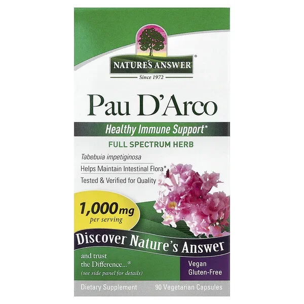 Authentic Nature‘s Answer, Pau D‘Arco, 90 Vegetarian Capsules (500 mg per Capsule)