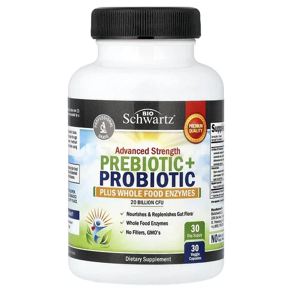 BioSchwartz, Advanced Strength, Prebiotic + Probiotic, 30 Veggie Capsules Place Order