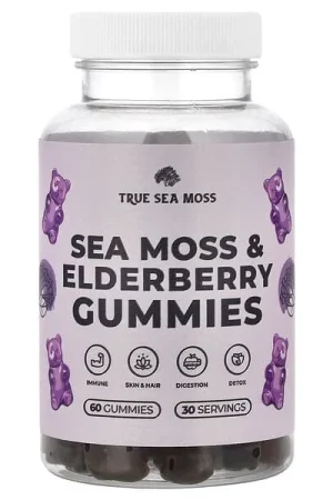 True Sea Moss, Sea Moss & Elderberry Gummies , 60 Gummies Seasonal Sale