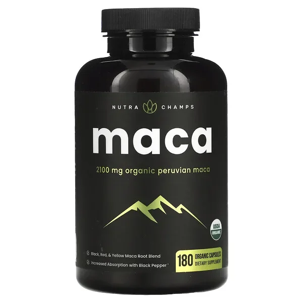 Genuine NutraChamps, Maca, 180 Organic Capsules