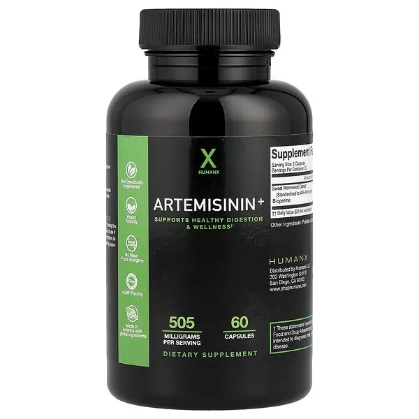 Humanx, Artemisinin+, 60 Capsules (252.5 mg per Capsule) Same Day Shipping