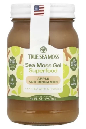 True Sea Moss, Sea Moss Gel Superfood, Apple and Cinnamon, 16 fl oz (473 ml) Limited Time